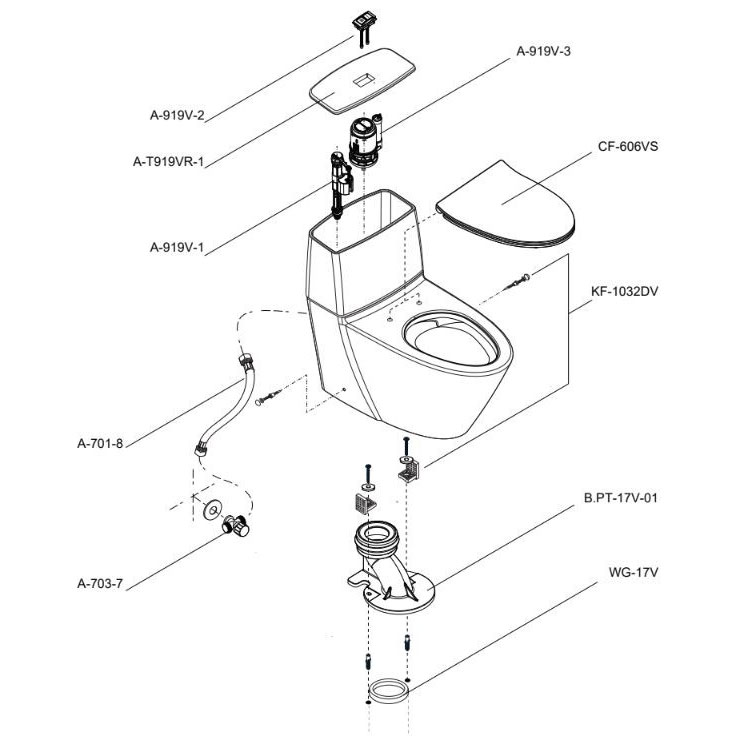 Bàn cầu 1 khối INAX AC-919VRN (AC919VRN) nắp đóng êm