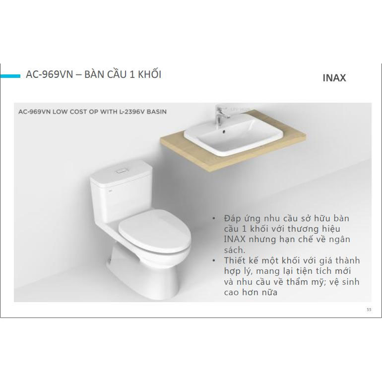 Bàn cầu 1 khối INAX AC-969VN (AC969VN) nắp đóng êm