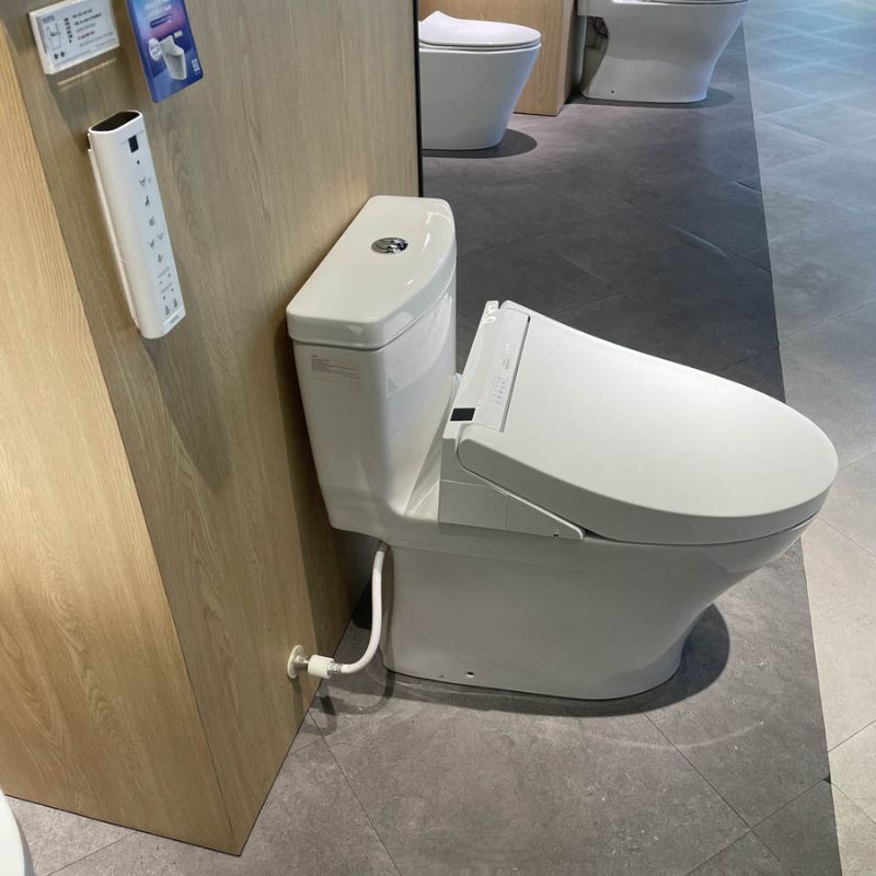 Bàn cầu 1 khối TOTO MS889CDRW15 nắp điện tử Washlet C5 TCF24460AAA giấu dây