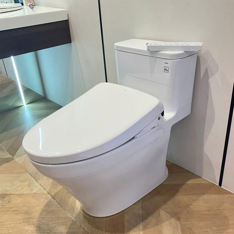 Bàn cầu 1 khối TOTO MS857CDW23#XW nắp điện tử Washlet S7 TCF47360GAA giấu dây