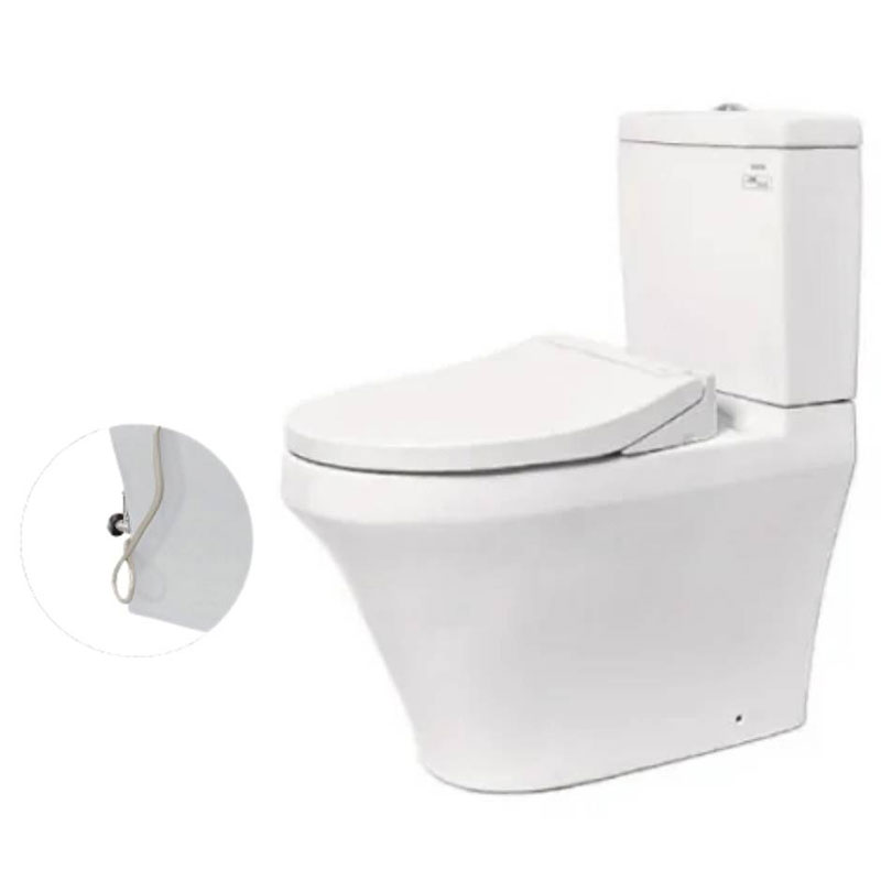 Bàn cầu 2 khối TOTO CS945PDE2#XW nắp rửa cơ TCW07S thoát ngang
