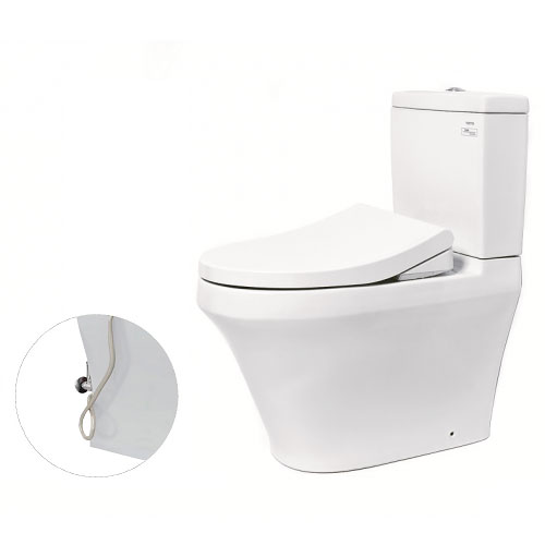 Bàn cầu 2 khối TOTO CS948DE4#XW nắp rửa cơ TCW1211A