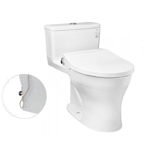 Bàn cầu 1 khối TOTO MS855DE2#XW nắp rửa cơ TCW07S