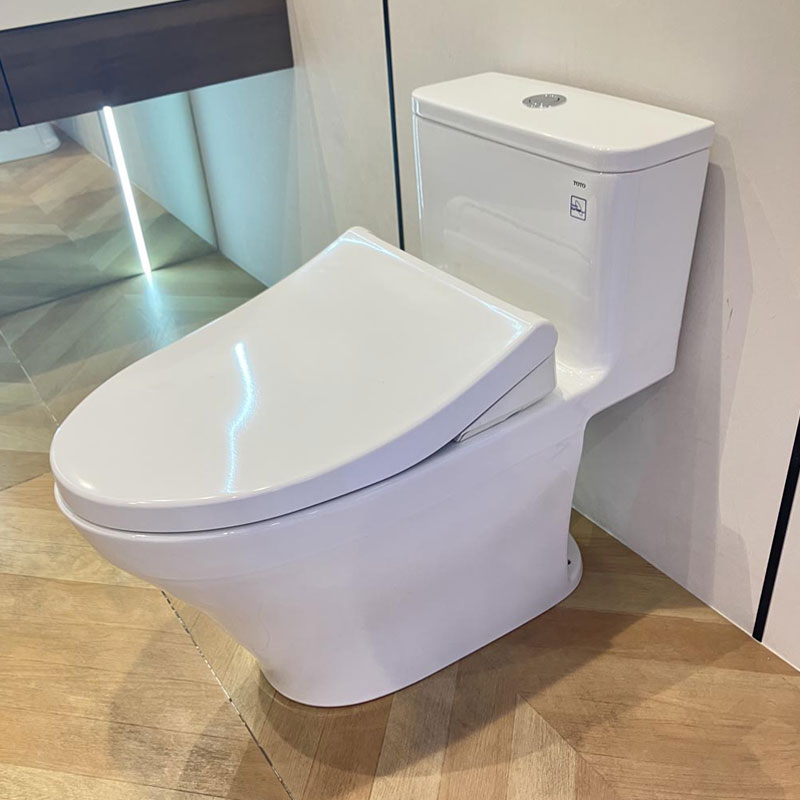 Bàn cầu 1 khối TOTO MS857DE4#XW nắp rửa cơ TCW1211A