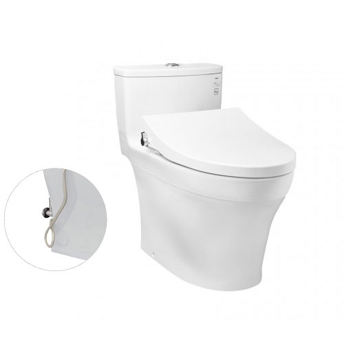 Bàn cầu 1 khối TOTO MS885DE4#XW nắp rửa cơ TCW1211A