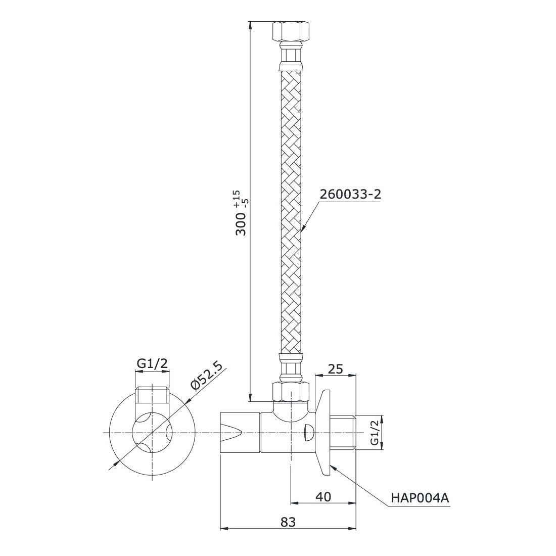Van khóa kèm dây cấp nước TOTO HAP004A-F