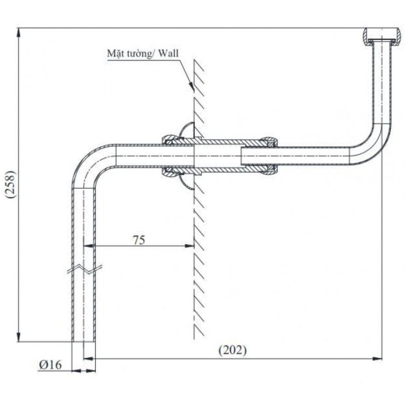 Ống nối bồn tiểu nam TOTO VM2L037Z