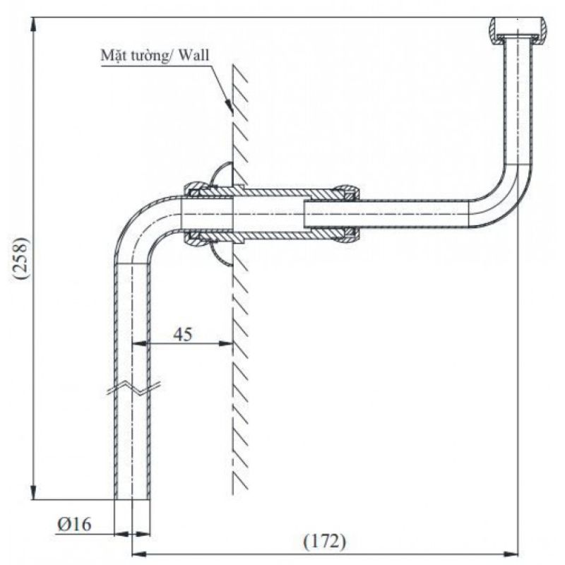 Ống nối bồn tiểu nam TOTO VM2L051Z