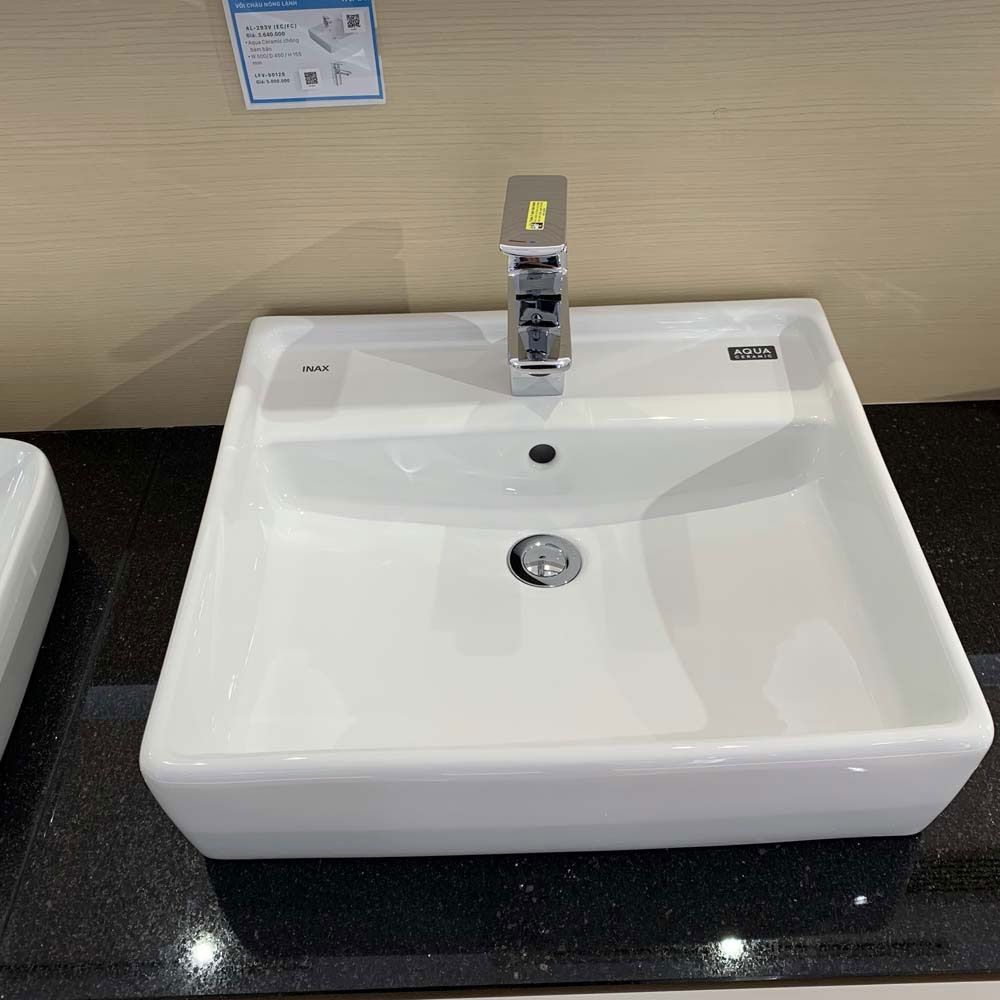 Chậu rửa lavabo đặt bàn INAX AL-293V (AL-293VFC) men Aqua Ceramic