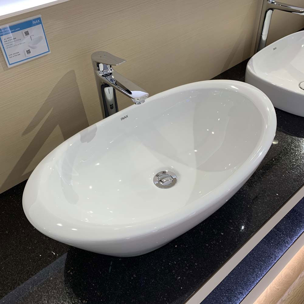 Chậu rửa lavabo đặt bàn INAX AL-465V men Aqua Ceramic