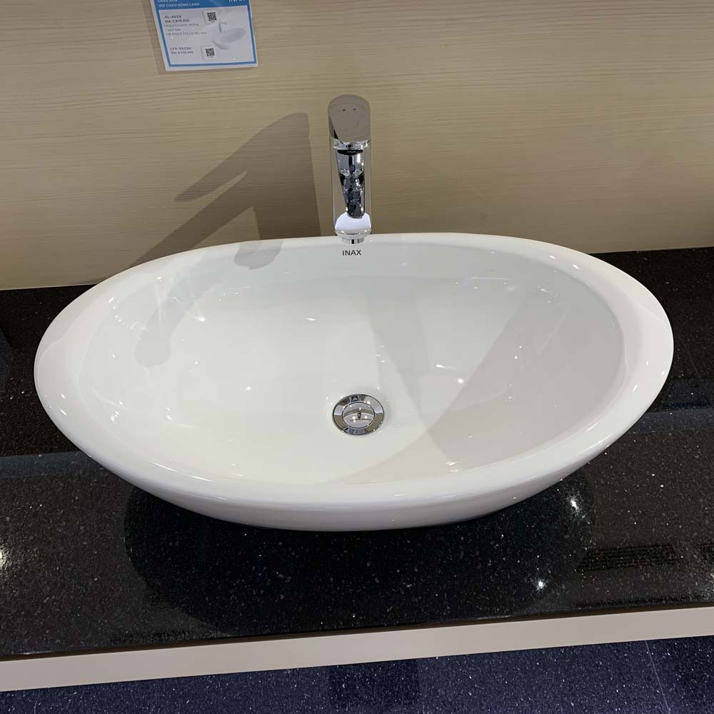 Chậu rửa lavabo đặt bàn INAX AL-465V men Aqua Ceramic