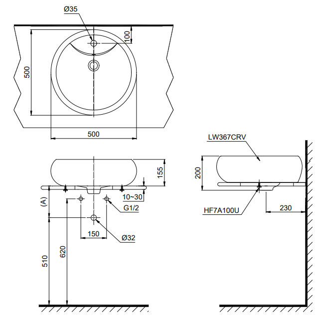 Chậu rửa lavabo đặt bàn TOTO LT367CR#XW (LT367CT)
