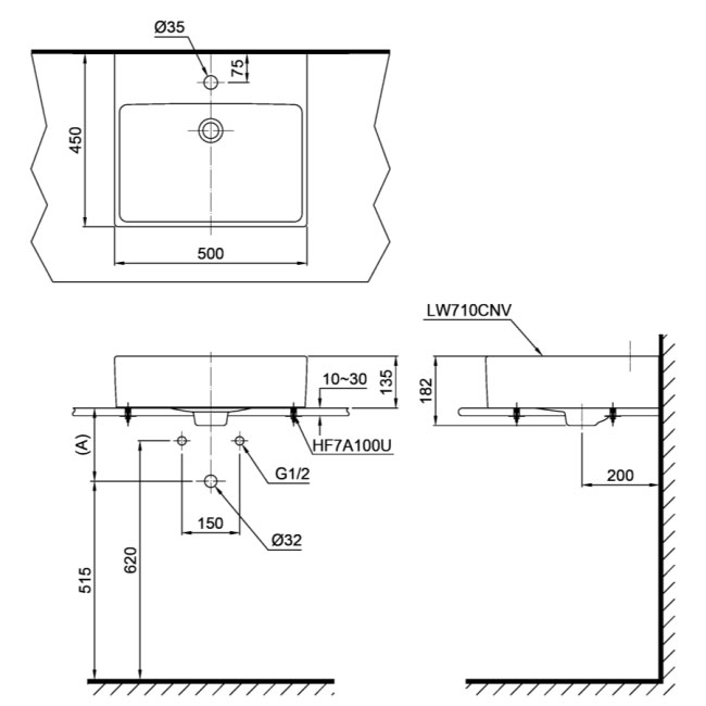 Chậu rửa lavabo đặt bàn TOTO LT710CTR#XW