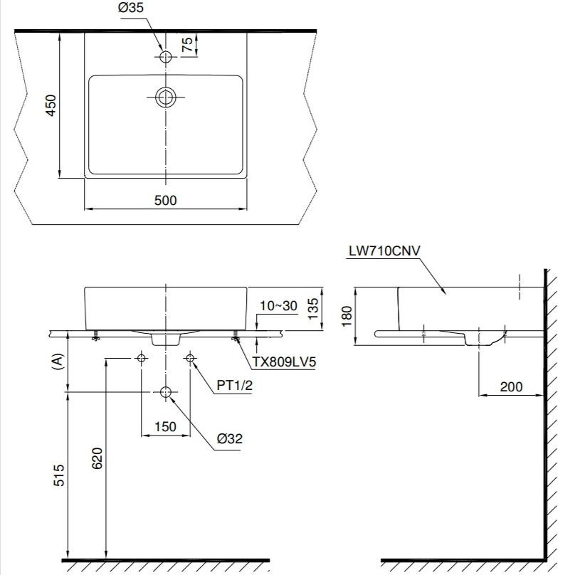 Chậu rửa lavabo đặt bàn TOTO LT710CTR#W
