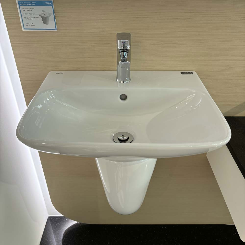 Chậu rửa lavabo treo tường INAX AL-289V (AL289V) (AL-289VFC) men Aqua Ceramic