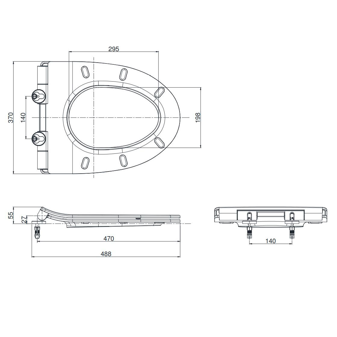 Nắp bồn cầu đóng êm TOTO TC600VS (T8)