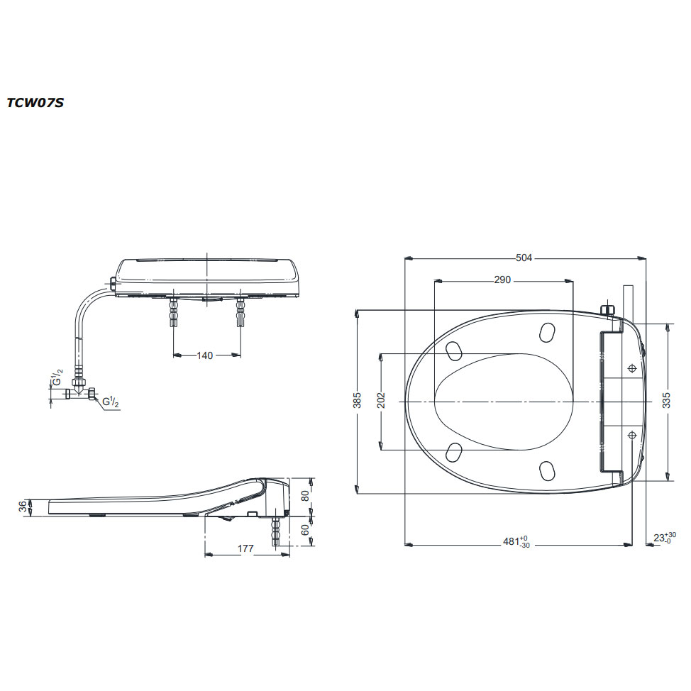 Nắp bồn cầu rửa cơ Eco washer TOTO TCW07S (E2)