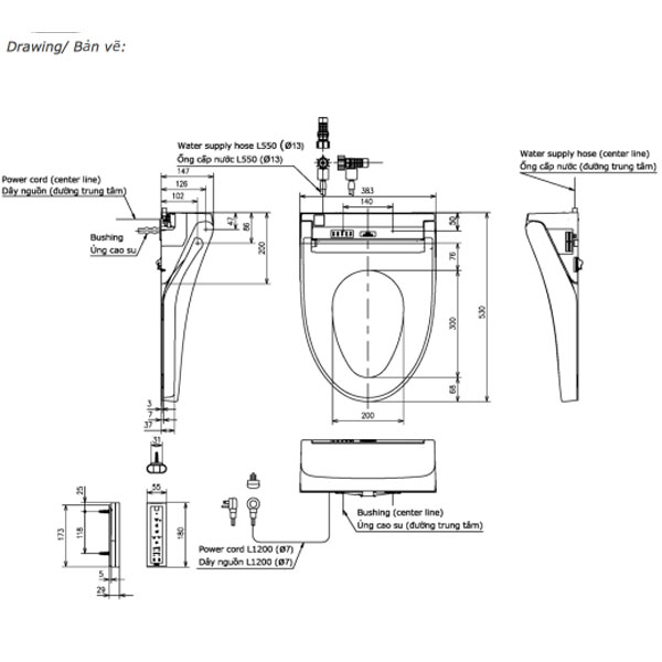 Nắp bồn cầu thông minh Washlet C5 TOTO TCF24410AAA (W14)