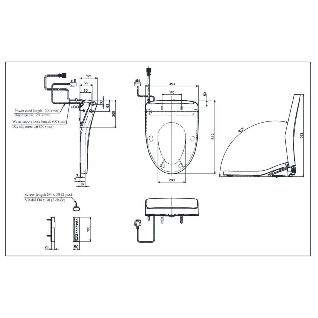 Nắp rửa điện tử Washlet S7 TOTO TCF4911Z (W11)