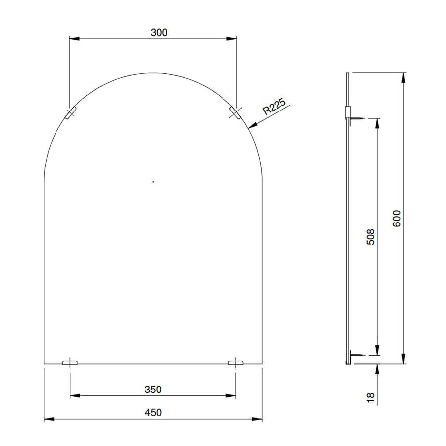 Gương phòng tắm TOTO YM4560FA hình vòm 45x60cm