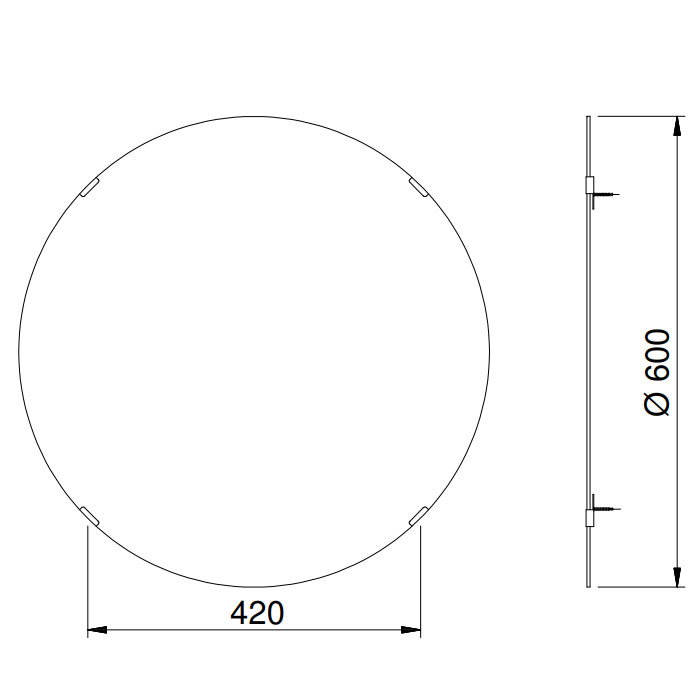 Gương phòng tắm TOTO YM6060FG tròn Ø60cm