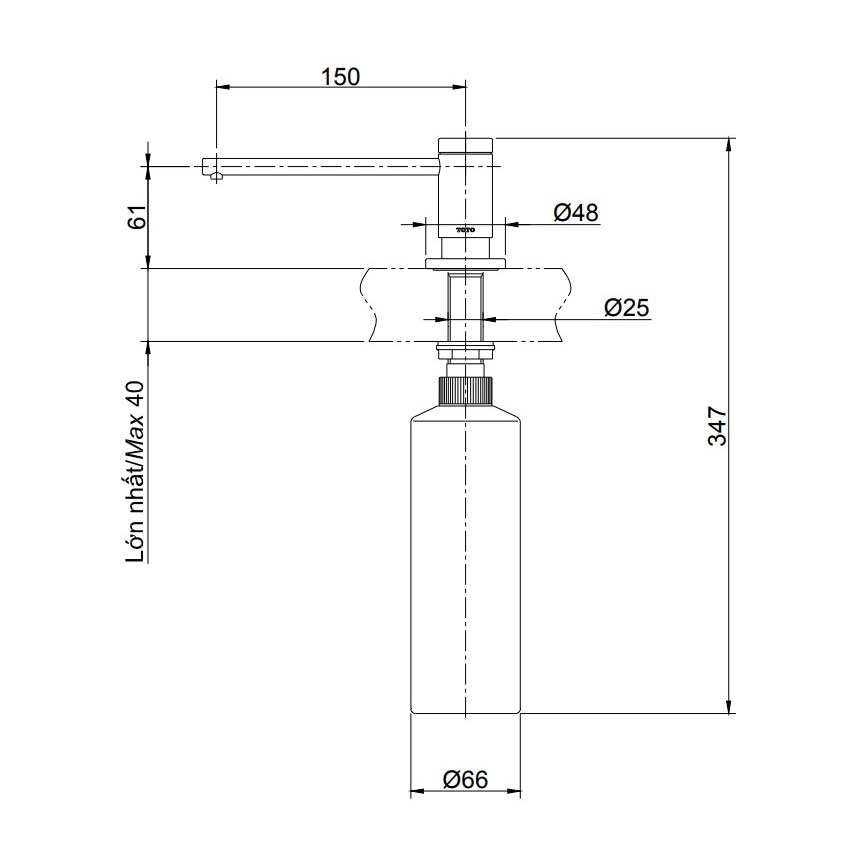 Hộp đựng xà phòng TOTO TX728AEV1Z dạng nhấn lắp trên bàn
