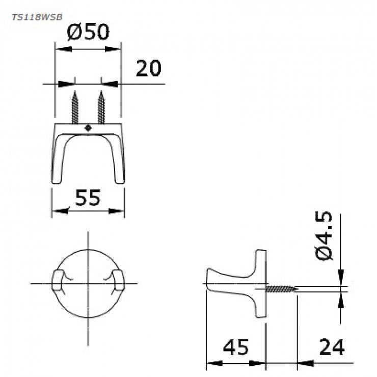 Móc áo đôi TOTO TS118WSB