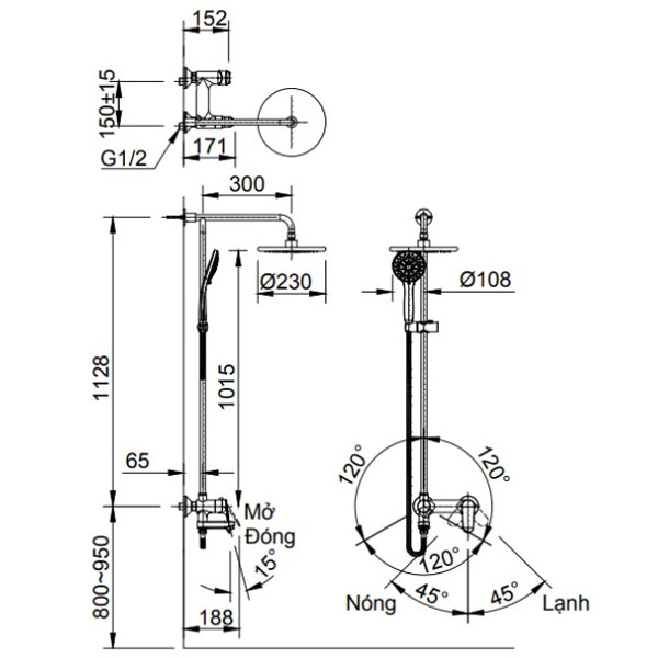 Sen cây nóng lạnh INAX BFV-915S (BFV915S)
