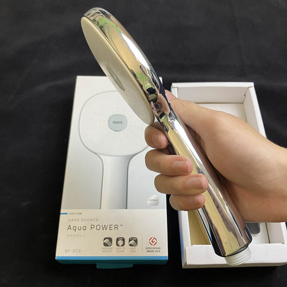 Tay sen tăng áp INAX BF-SC8 (8C) màu trắng viền mạ Chrome