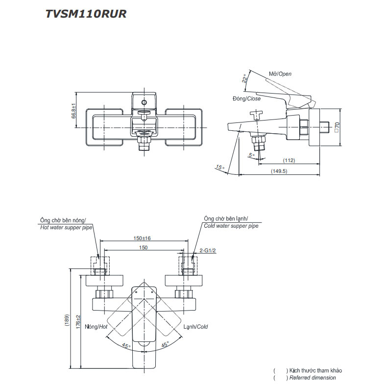 Bộ sen tắm nóng lạnh TOTO TVSM110RUR DGH108ZR (5 chế độ)