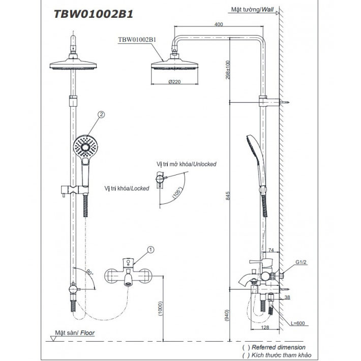 Bộ sen cây nóng lạnh TOTO TBW01002BA TBG01302VA TBW01010A (TBW01010V)