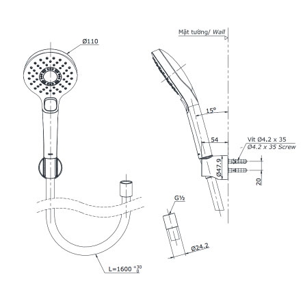 Bộ sen cây nóng lạnh TOTO TBW01002BA TBG01302VA TBW01010A (TBW01010V)