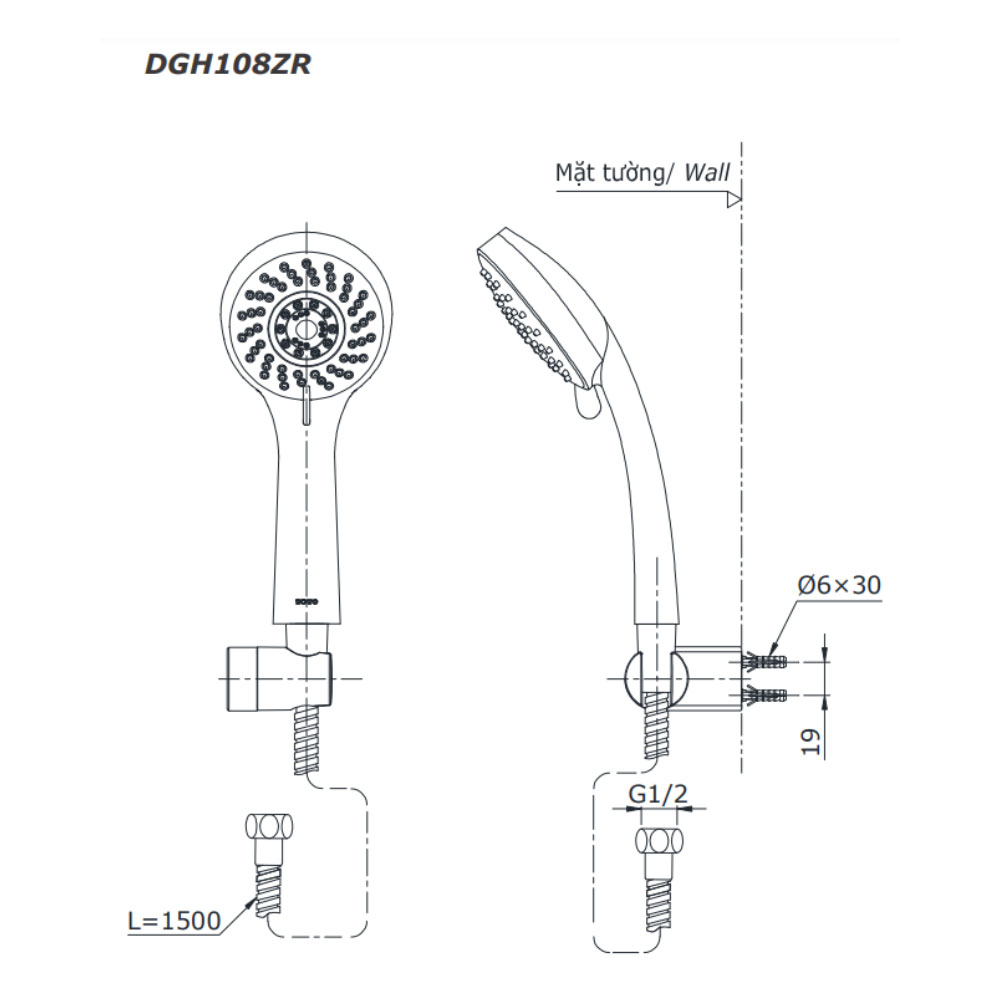 Bộ sen tắm nóng lạnh TOTO TTMR302V DGH108ZR (5 chế độ)