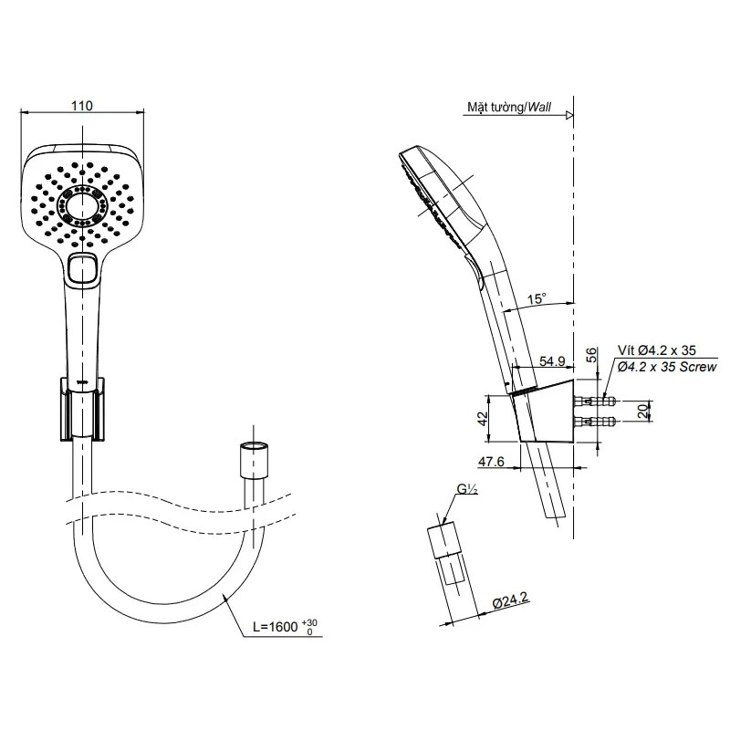 Bộ sen cây nóng lạnh TOTO TBW02001BA TBG02302VA TBW02006A (TBW02006V)