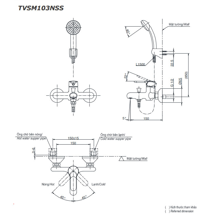 Bộ sen tắm nóng lạnh TOTO TVSM103NSS