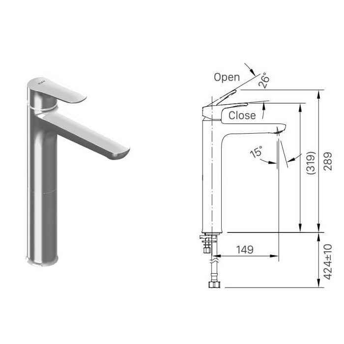 Vòi lavabo lạnh thân cao INAX LFV-22SH (LFV22SH)