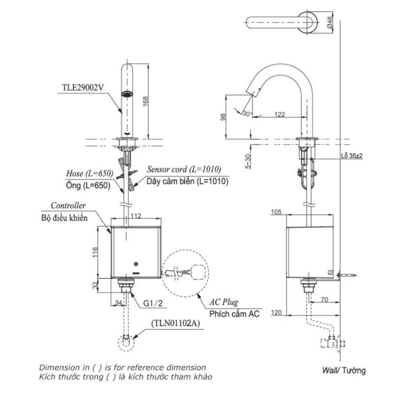Vòi lavabo cảm ứng TOTO TLE29002V