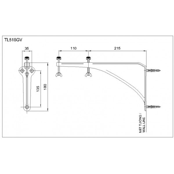 Bộ giá đỡ chậu âm bàn TOTO TL516GV