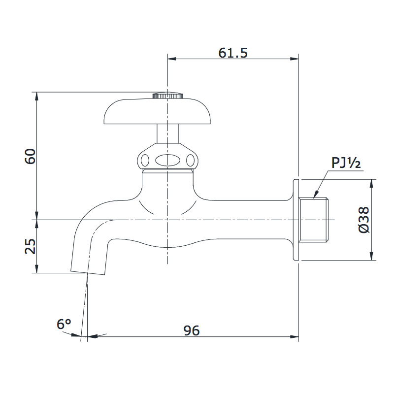 Vòi nước lạnh gắn tường TOTO T23B13