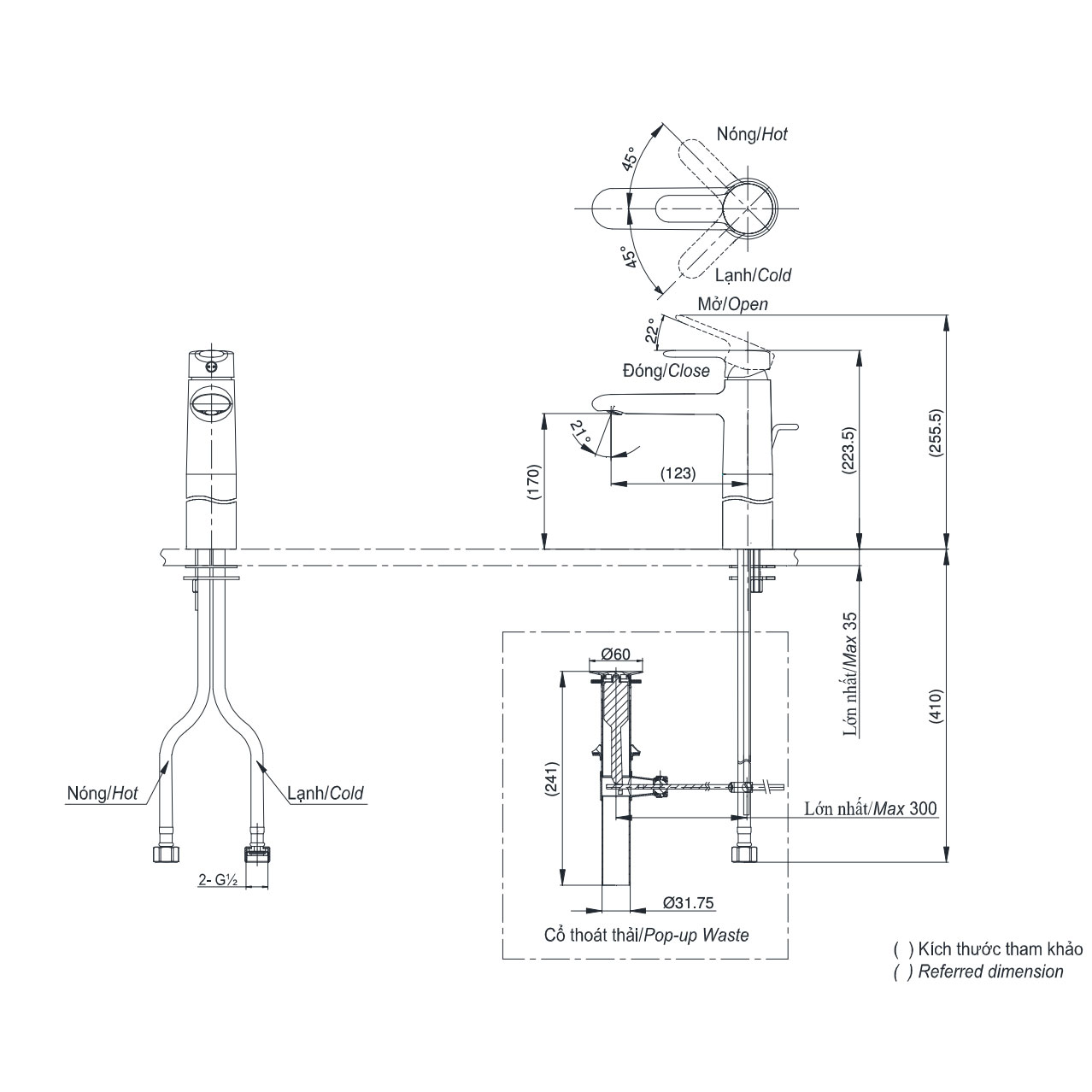 Vòi lavabo nóng lạnh New Standard TOTO TVLM111NS
