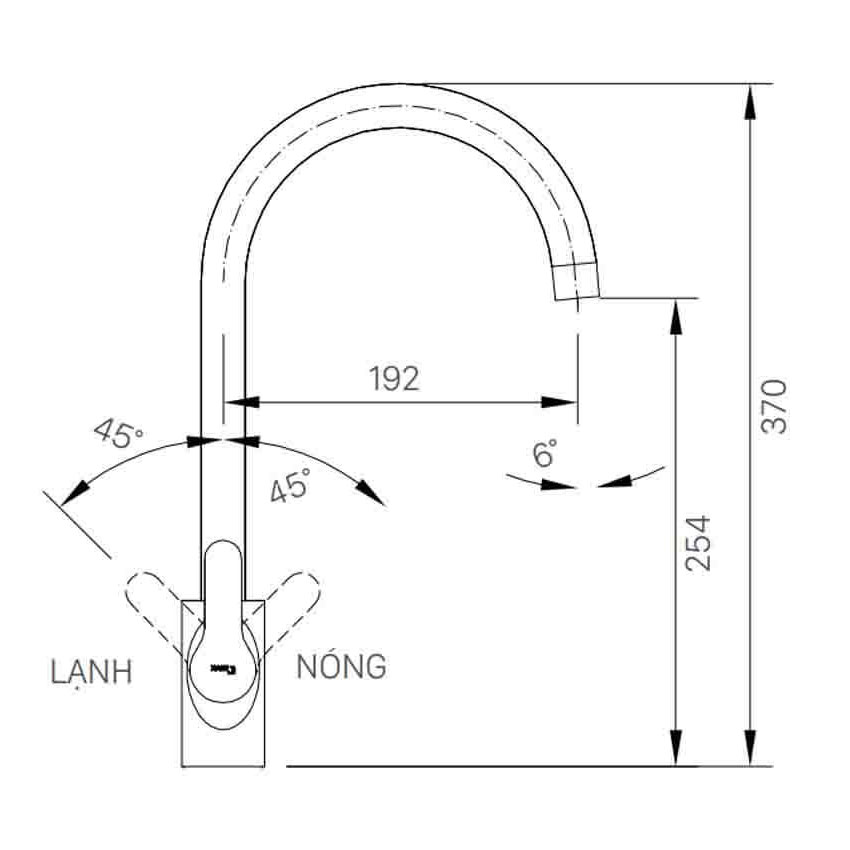 Vòi bếp INAX SFV-802S (SFV802S) nóng lạnh