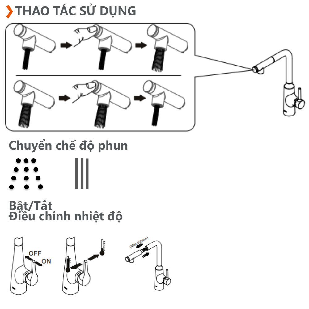 Vòi bếp dây rút nóng lạnh INAX SFV-907SX (SFV907SX)