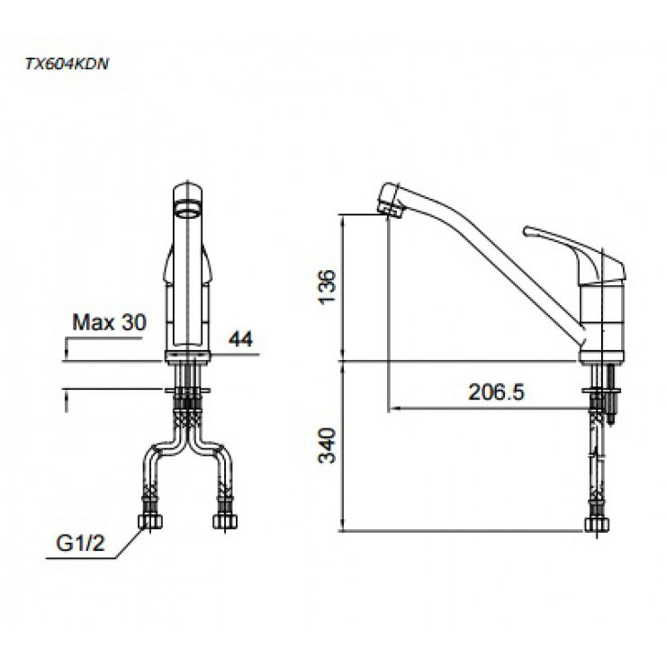 Vòi bếp nóng lạnh TOTO TX604KDN